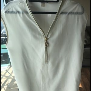 Michael Kors Off-White Zipper Shirt